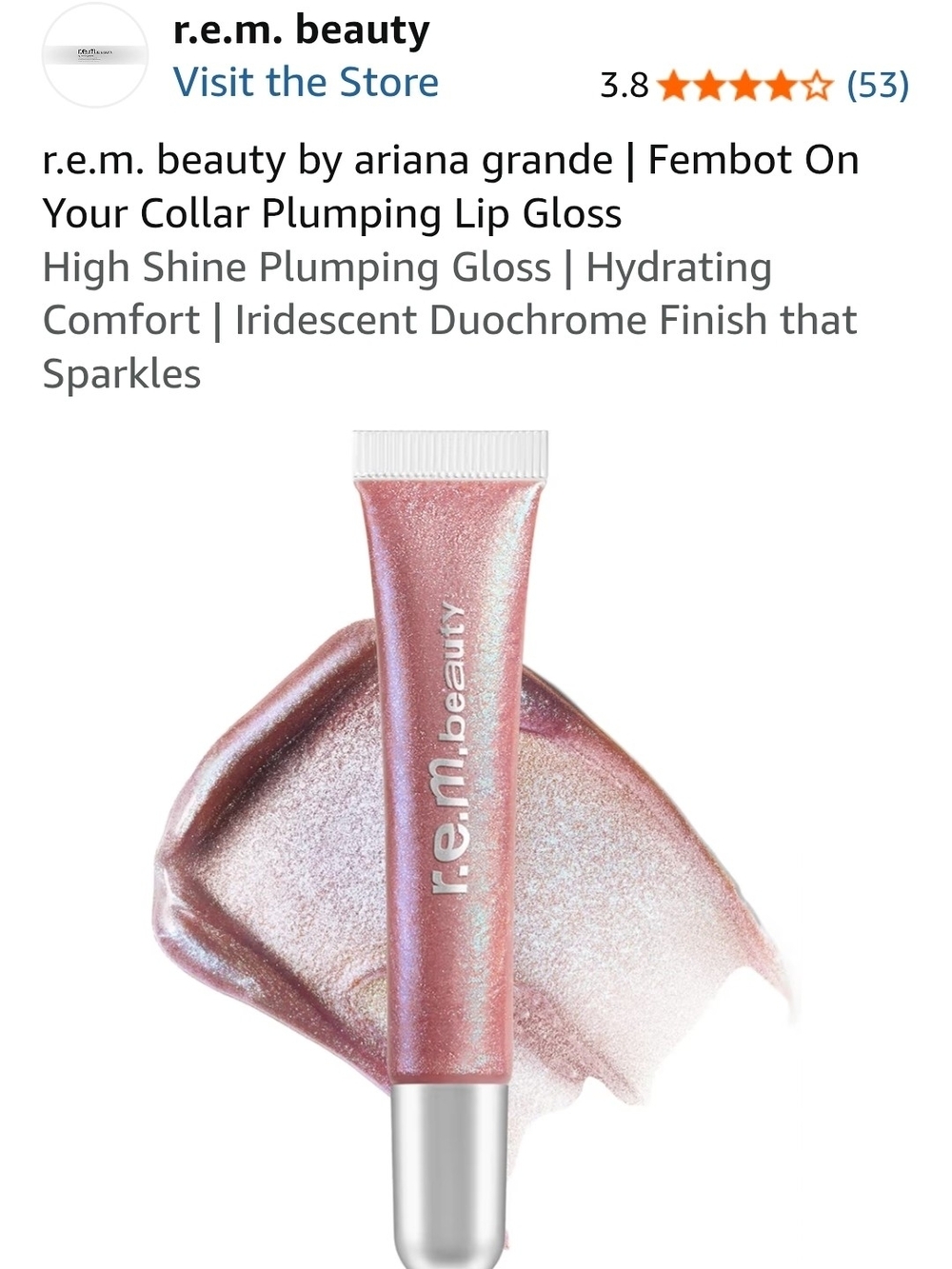 Ariana Grande r.e.m. beauty Fembot Plumping Lip Gloss - Iridescent Pink